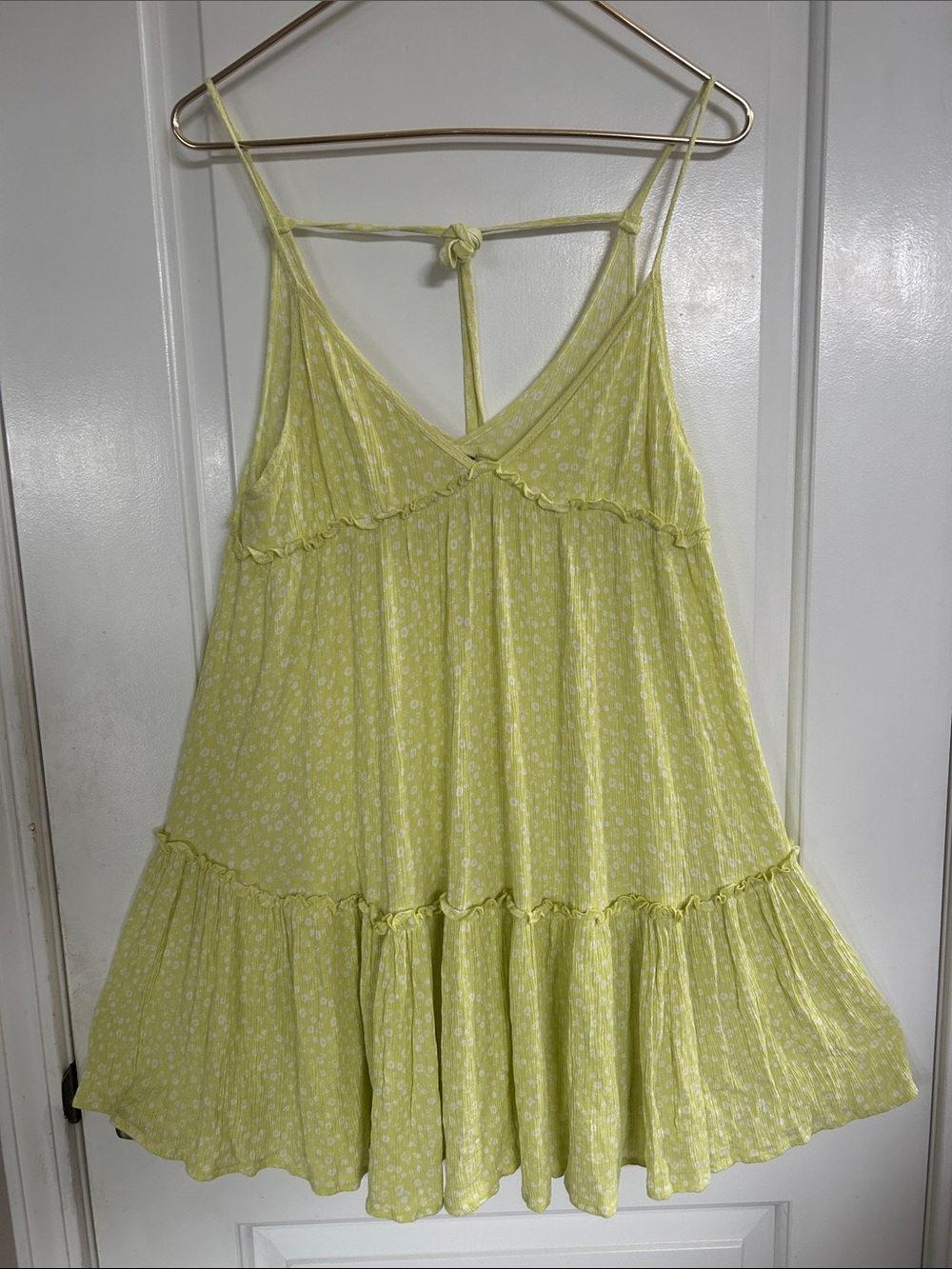 Apple Green Floral Spaghetti-Strap Women’s Summer Dress